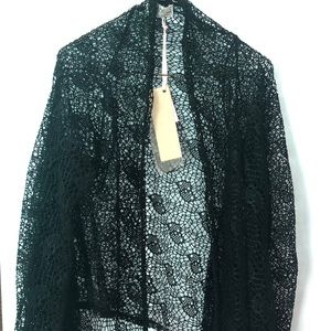Black netted cardigan